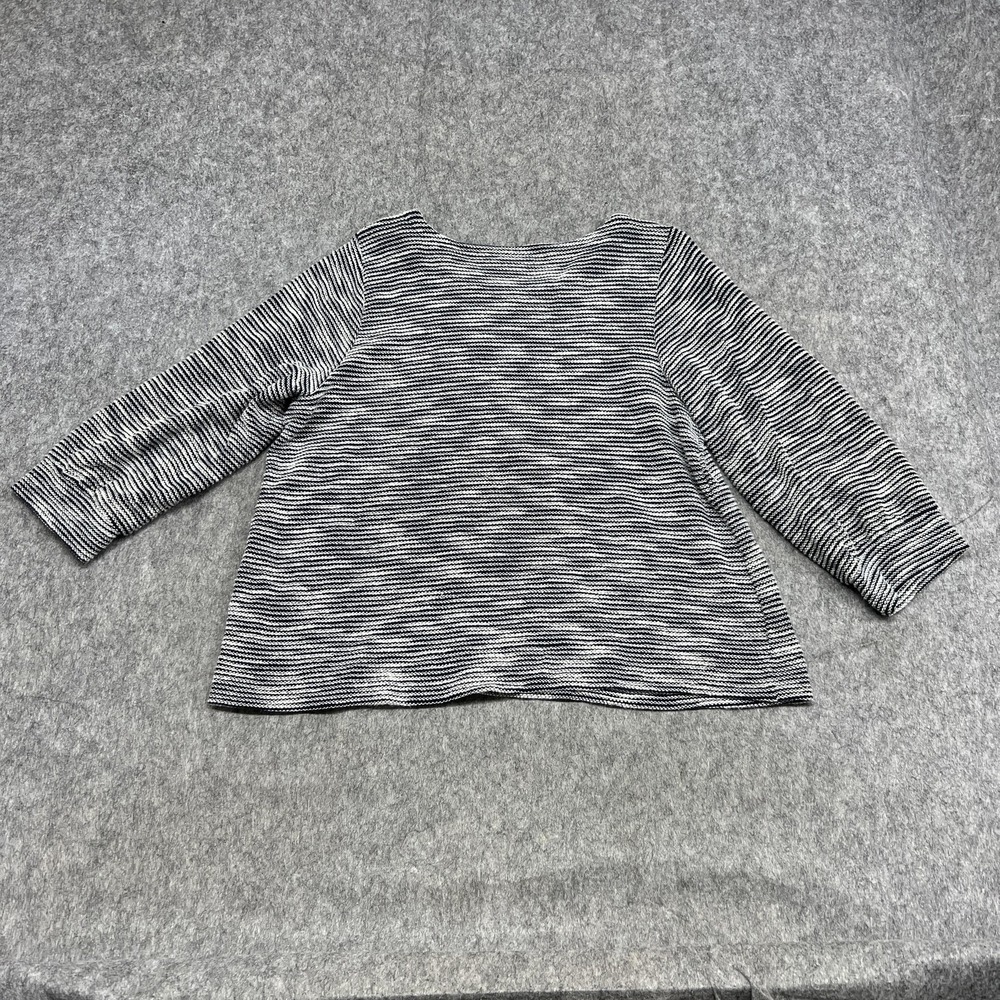 J Jill Sweater Womens Petite Large Blue Stripe Knit Crewneck Pullover Top Preppy - Picture 2 of 15